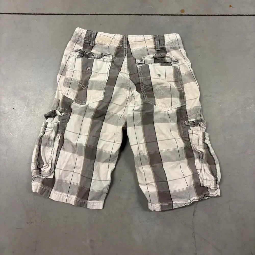 y2k vintage levi’s plaid cargo shorts